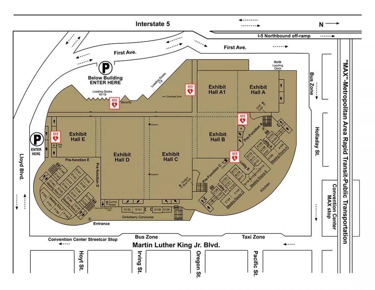 mappa di Portland convention Center