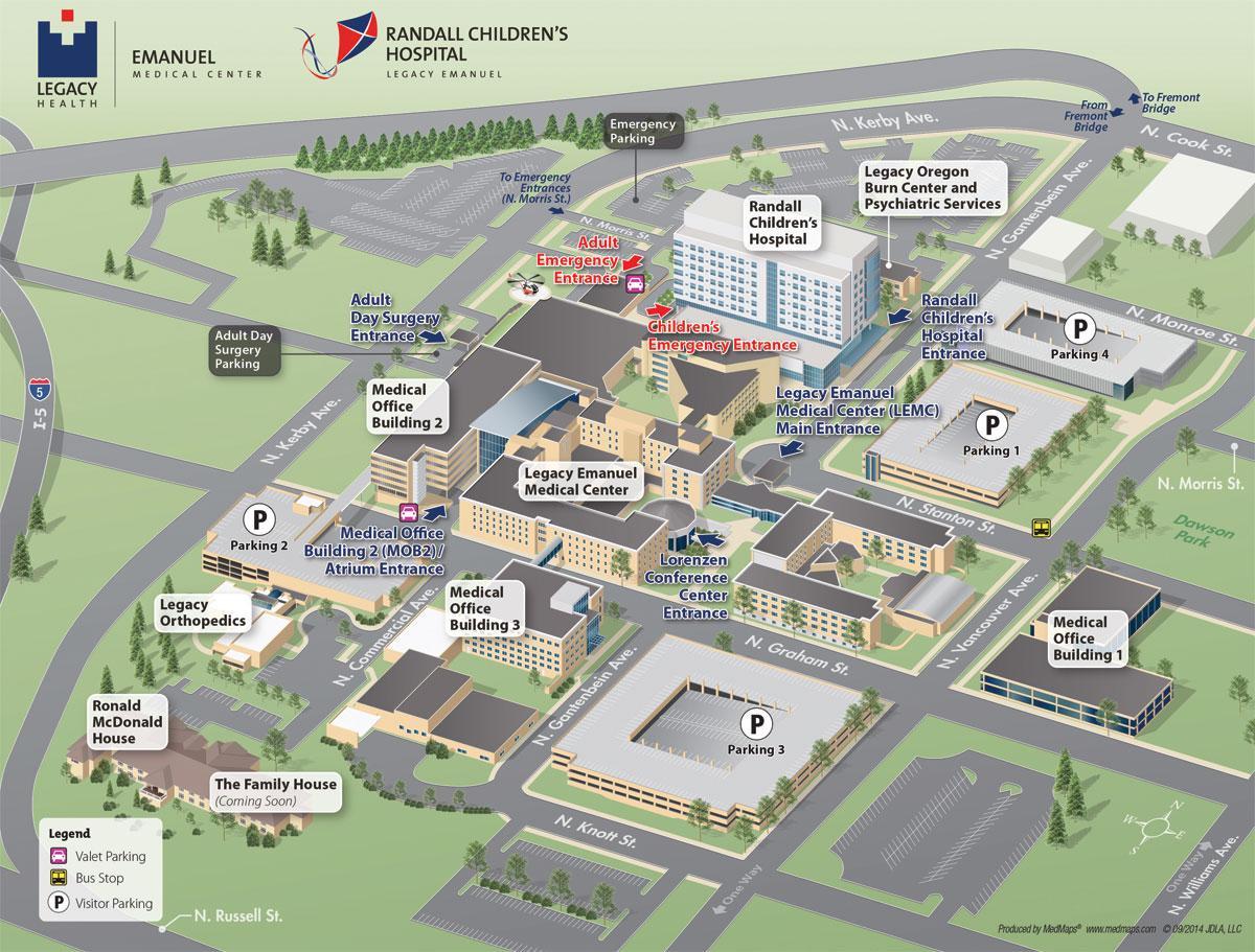 Legacy Emanuel ospedale mappa