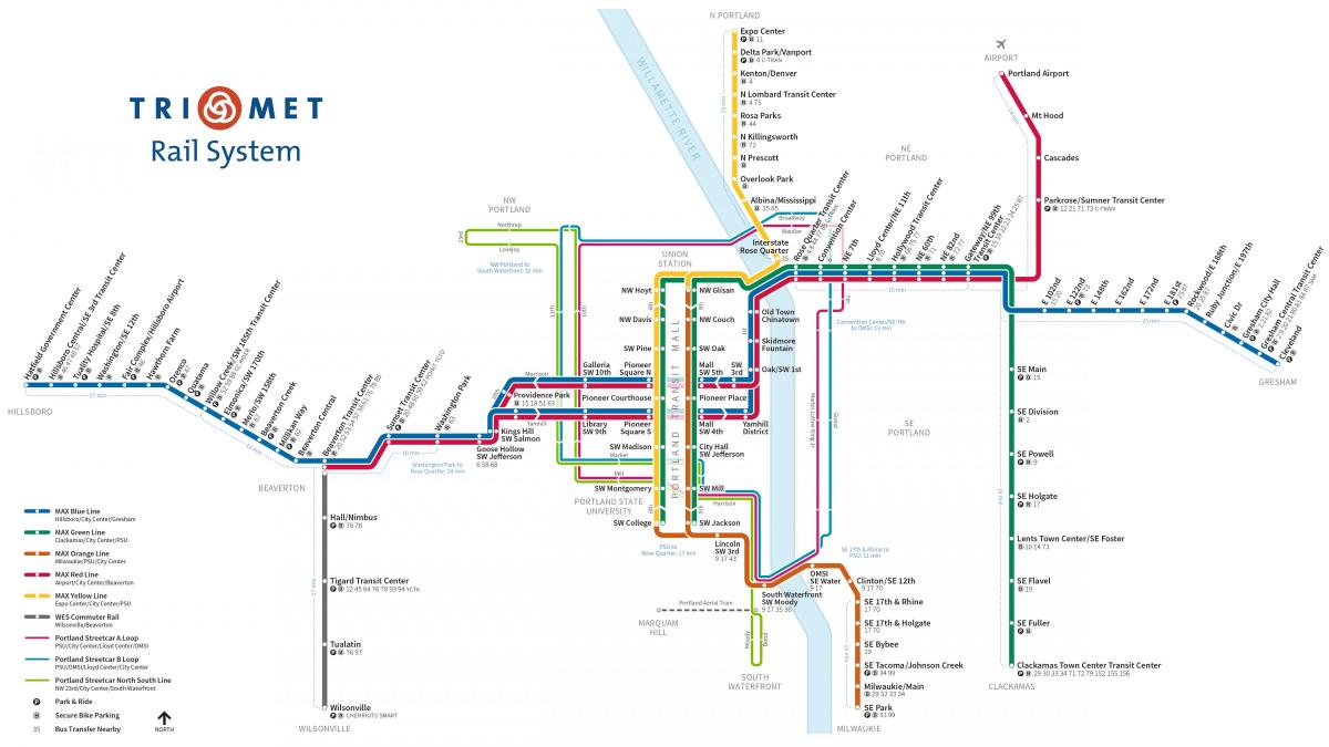 Portland mappa della metropolitana