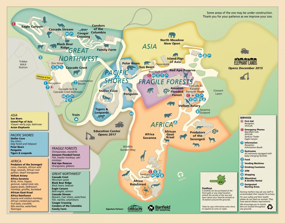 mappa di Oregon Zoo