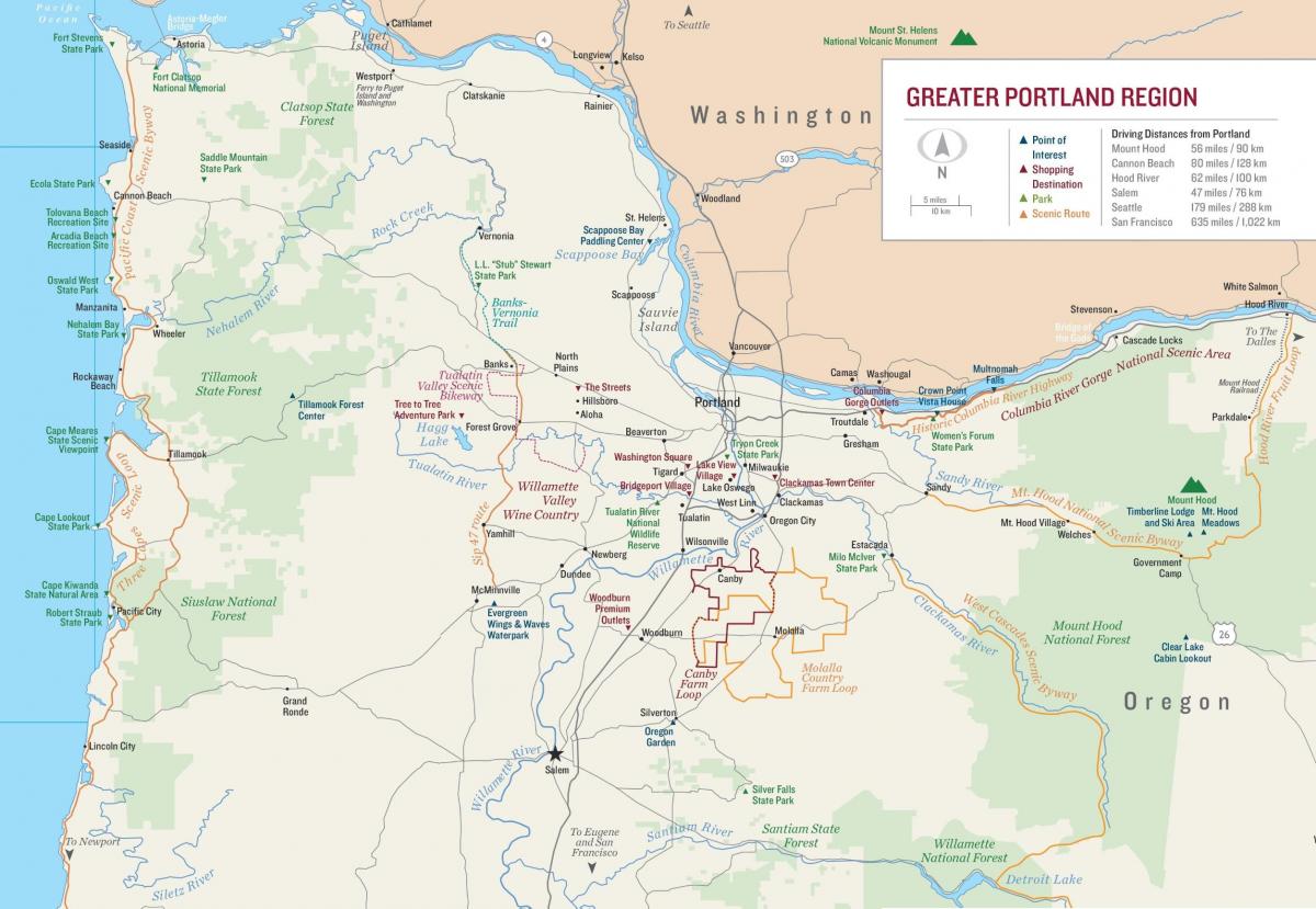 mappa Portland Oregon