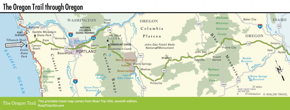mappa di Portland sentieri