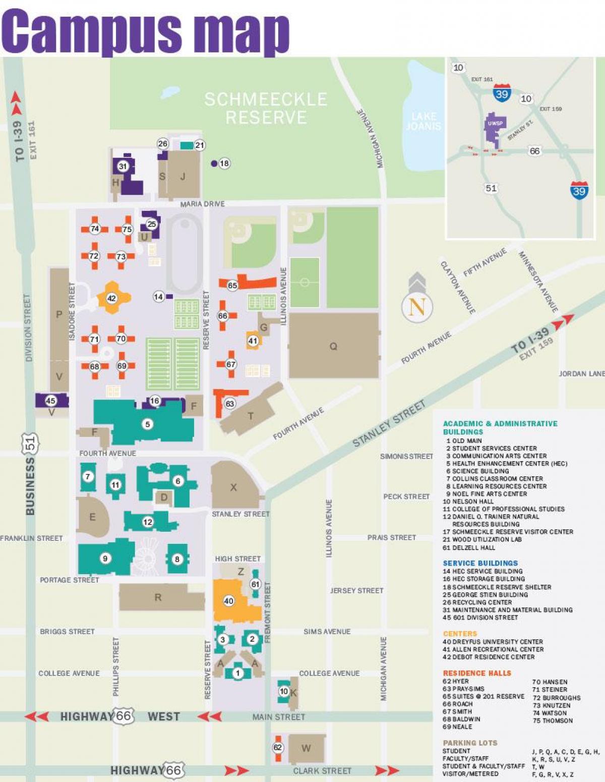 mappa della Portland state University