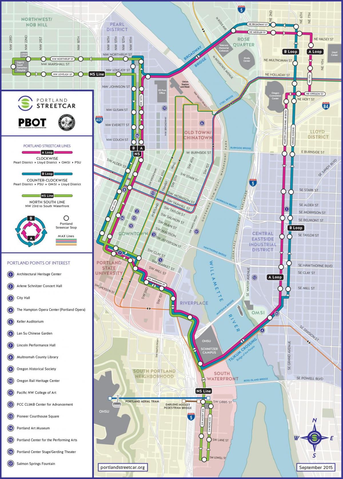 tram mappa Portland