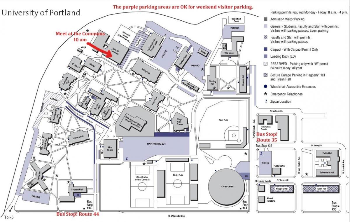 Università di Portland mappa