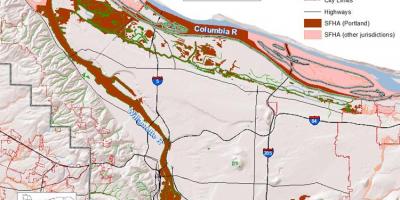 Portland Oregon alluvione mappa