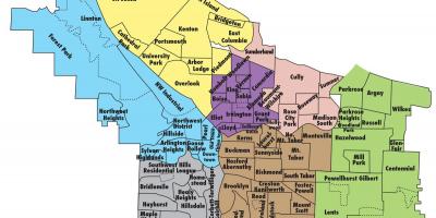 Mappa di Portland distretti