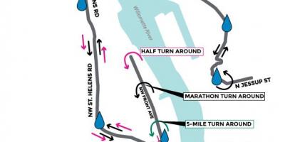 Mappa di Portland maratona