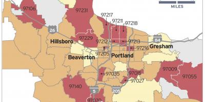 Radon in Portland mappa